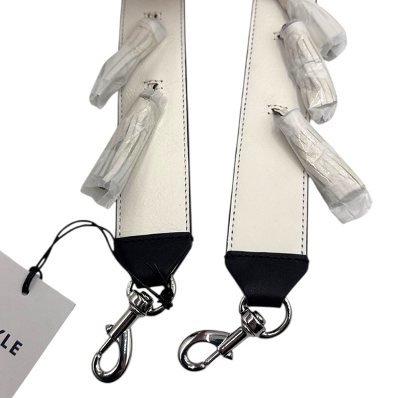 Rebecca Minkoff Sofia Optic White Leather Tassel Guitar Bag Purse Strap - Picture 4 of 16